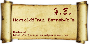 Hortolányi Barnabás névjegykártya