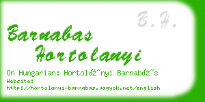 barnabas hortolanyi business card